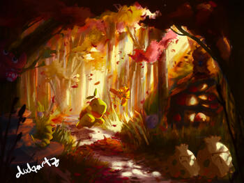 full piece; rendered; multiple characters